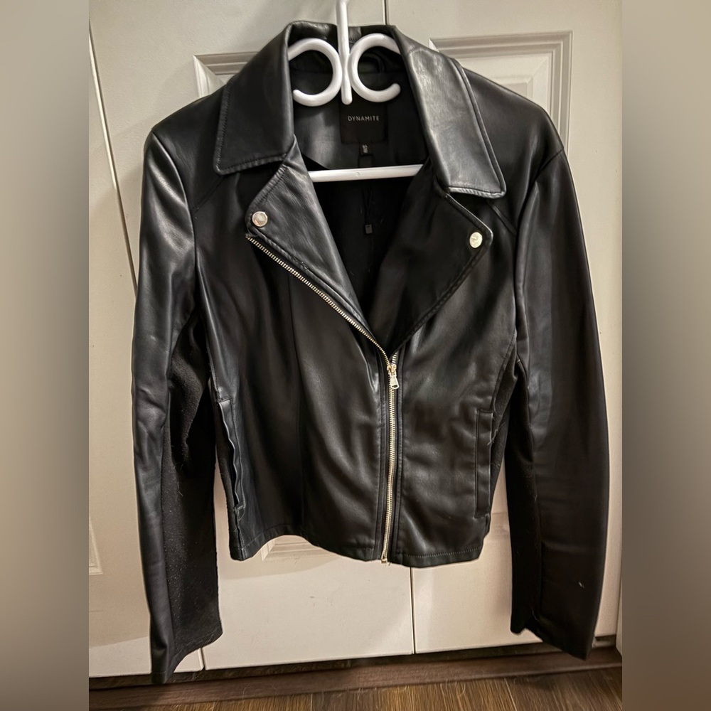 Dynamite Women's Sleek Black Leather Jacket